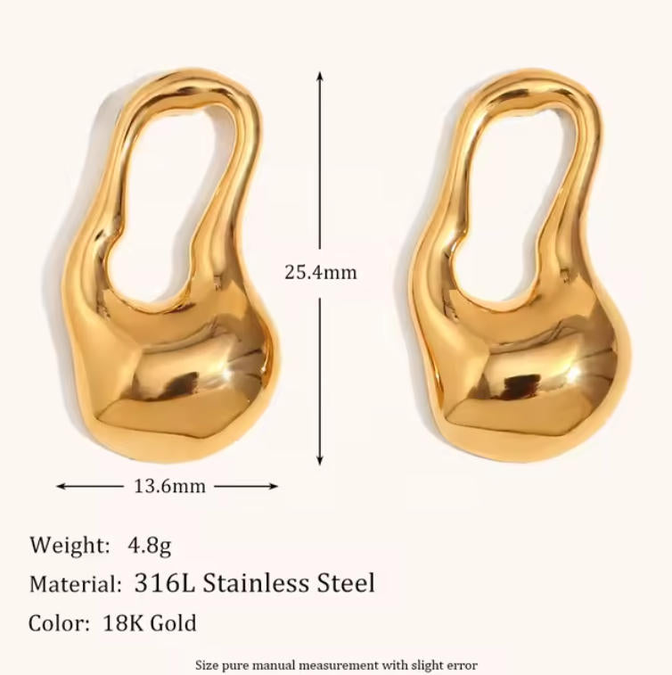 Irregular Hollow-Lock Earrings - Geometric Metal Earrings for Women - Modern Art Statement Jewelry | AURUM WAVE