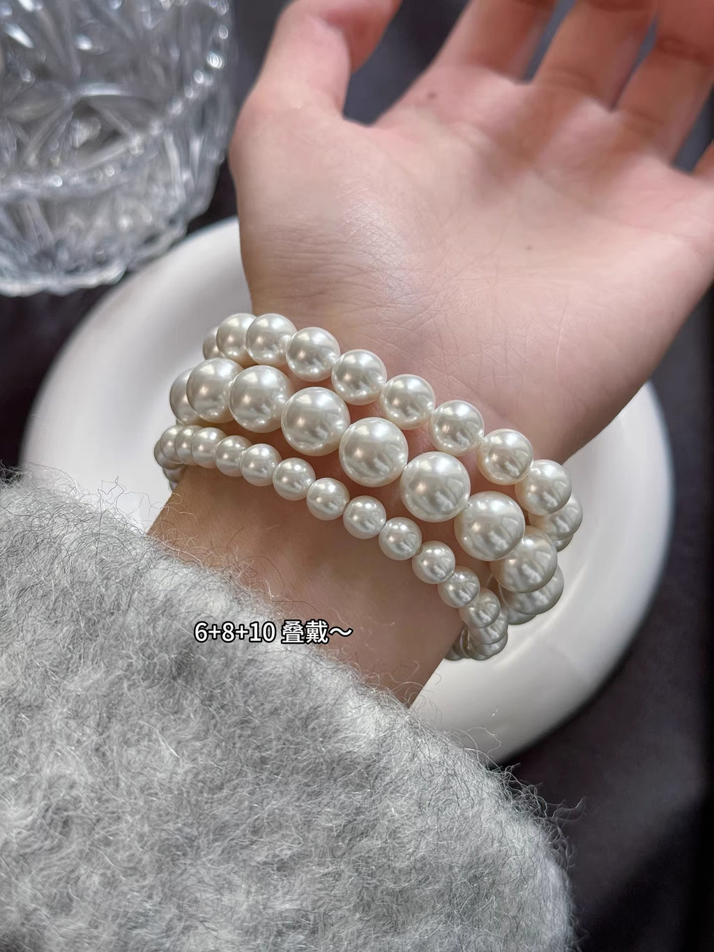 Australian South Sea Pearl Bracelet - 8-9mm White Pearl Elastic Bracelet for Women - Premium Gift Ideas | AURUM WAVE