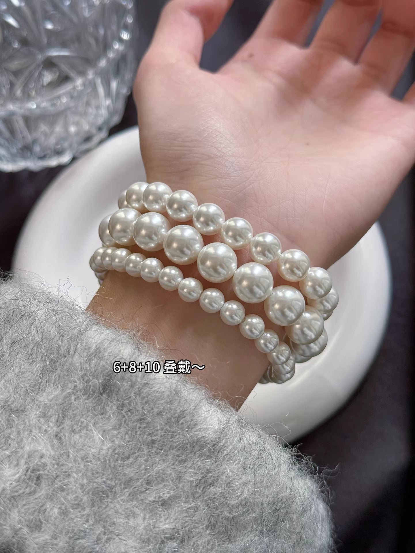 Australian South Sea Pearl Bracelet - 8-9mm White Pearl Elastic Bracelet for Women - Premium Gift Ideas | AURUM WAVE