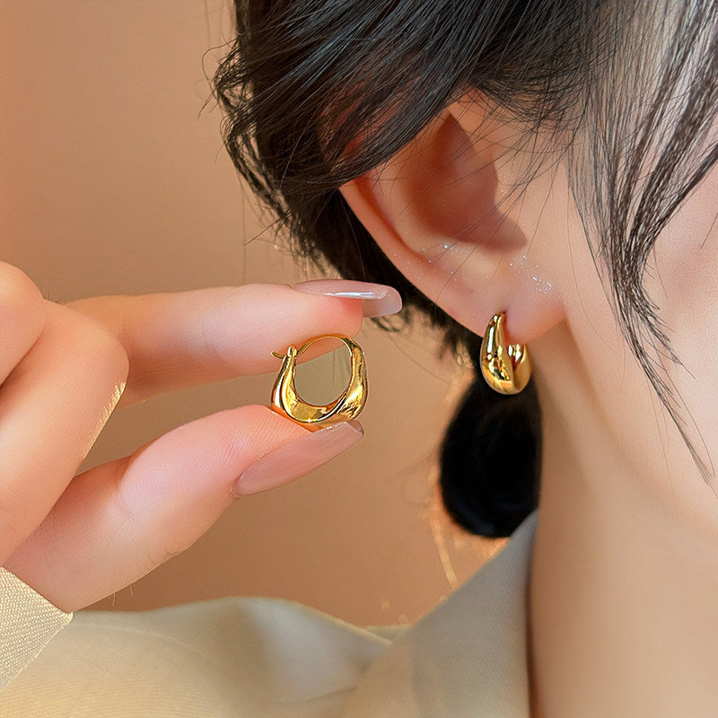 Asymmetric Open Hoop Earrings - Gold Geometric Irregular Hoops for Women - Trendy Party Statement Jewelry | AURUM WAVE