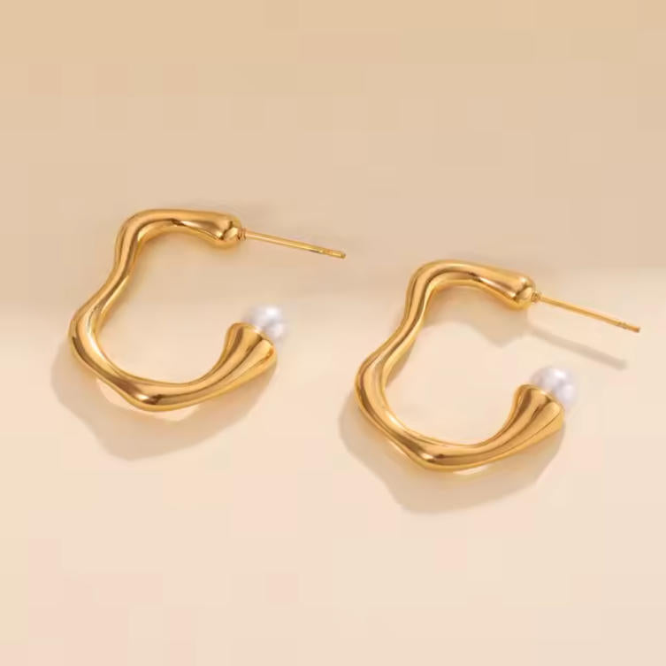 Irregular Organic Stud Earrings - Asymmetric Minimalist Earrings for Women - Geometric Statement Jewelry | AURUM WAVE