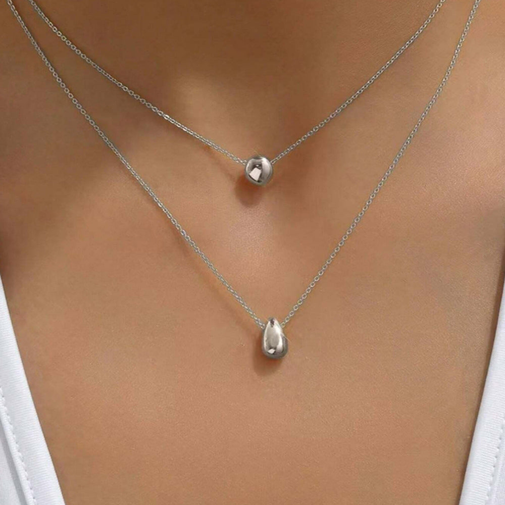Double-Layer Round Pendant Necklace - Luxury Minimalist Chain for Women - Elegant Daily Work Jewelry | AURUM WAVE