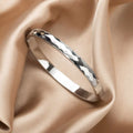 Rhombus Open Cuff Bracelet - Polished Steel Geometric Bangle for Women - Minimalist Statement Piece | AURUM WAVE