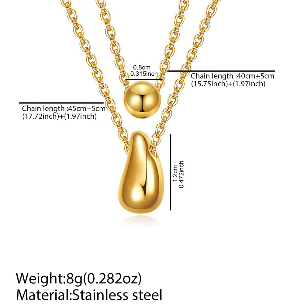 Double-Layer Round Pendant Necklace - Luxury Minimalist Chain for Women - Elegant Daily Work Jewelry | AURUM WAVE