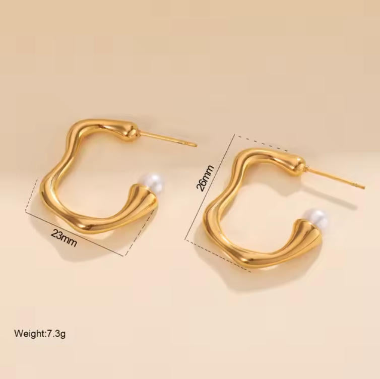 Irregular Organic Stud Earrings - Asymmetric Minimalist Earrings for Women - Geometric Statement Jewelry | AURUM WAVE