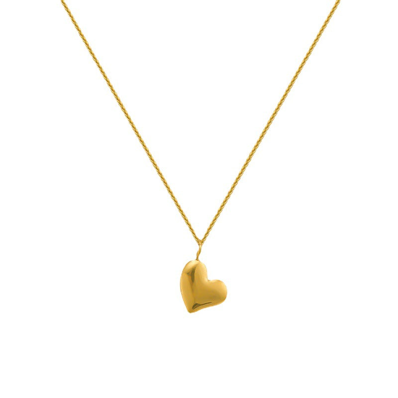 Gold Heart Pendant Necklace - 2026 New Titanium Steel Chain for Women - Romantic Gift Valentine Jewelry | AURUM WAVE