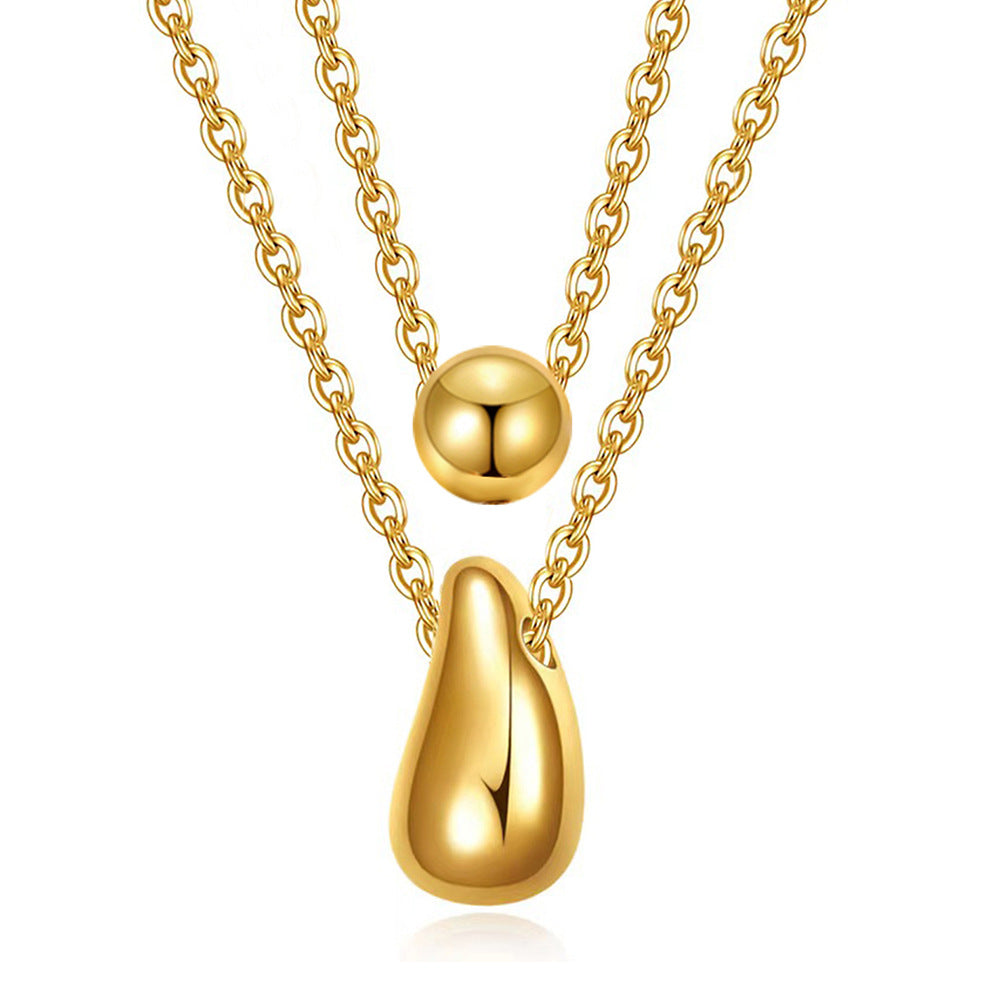 Double-Layer Round Pendant Necklace - Luxury Minimalist Chain for Women - Elegant Daily Work Jewelry | AURUM WAVE