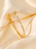 Micro-Pave Zircon Bangle - Delicate Sparkle Crystal Cuff for Women - Wedding Party Elegant Jewelry | AURUM WAVE