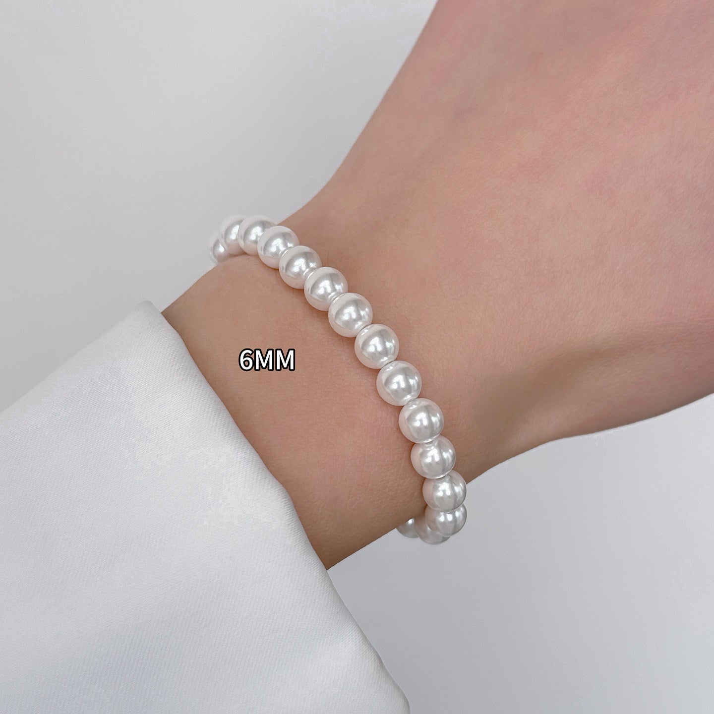 Australian South Sea Pearl Bracelet - 8-9mm White Pearl Elastic Bracelet for Women - Premium Gift Ideas | AURUM WAVE