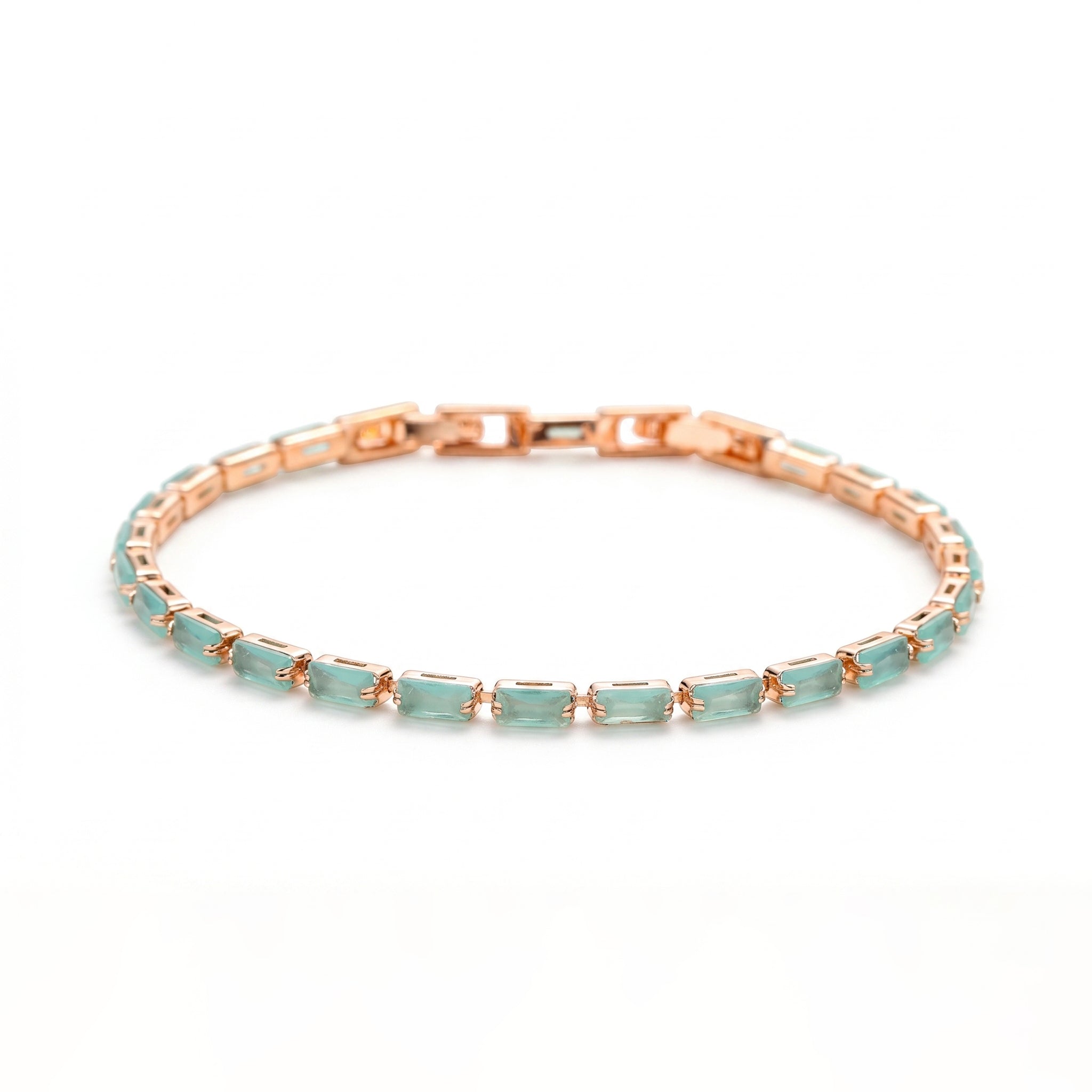 Square Prong Zircon Chain Bracelet - Geometric Crystal Chain for Women - Party Wedding Jewelry | AURUM WAVE