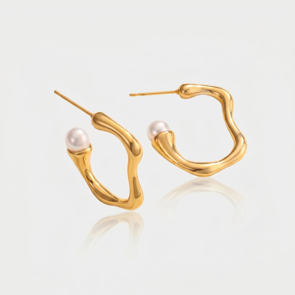 Irregular Organic Stud Earrings - Asymmetric Minimalist Earrings for Women - Geometric Statement Jewelry | AURUM WAVE