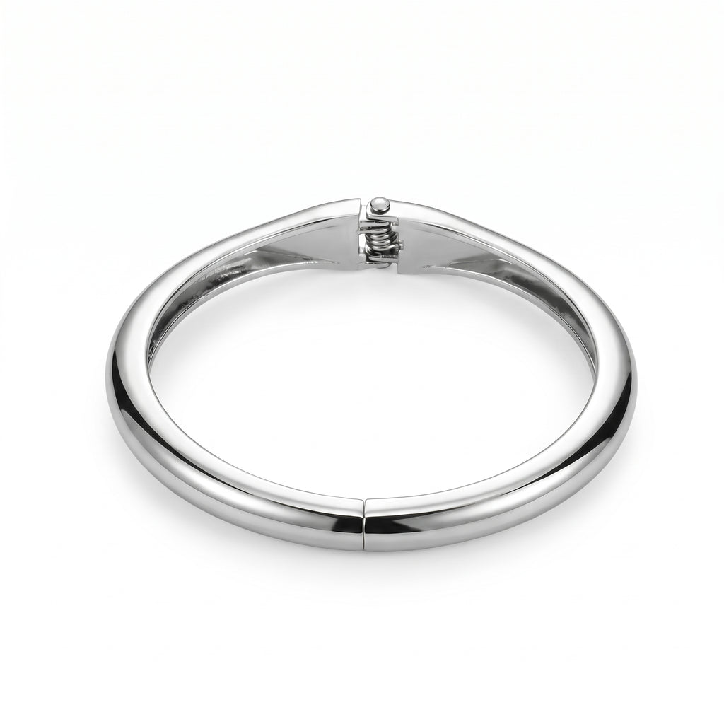 Luxury Silver Bar Cuff Bracelet - High-End Minimalist Statement Piece for Women - Brushed Steel Elegant Jewelry | AURUM WAVE