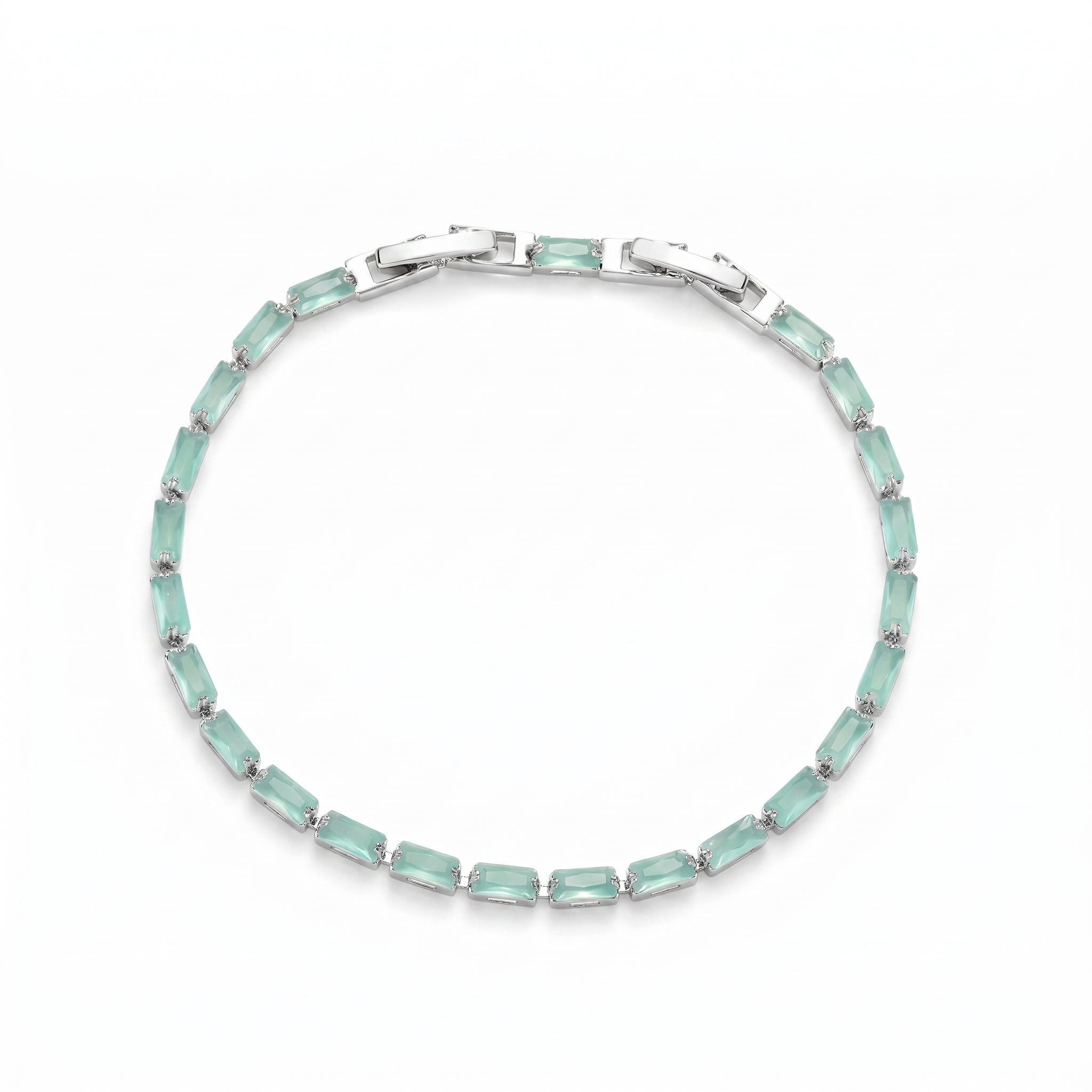 Square Prong Zircon Chain Bracelet - Geometric Crystal Chain for Women - Party Wedding Jewelry | AURUM WAVE