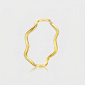 Minimalist Wave Ring - Gold Plated Titanium Steel Curve Band for Women - Stacking Stackable Jewelry | AURUM WAVE