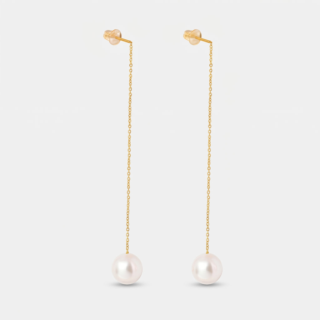 Long Chain Pearl Drop Earrings - Elegant Tassel Pearl Earrings for Women - Vintage Party Jewelry | AURUM WAVE