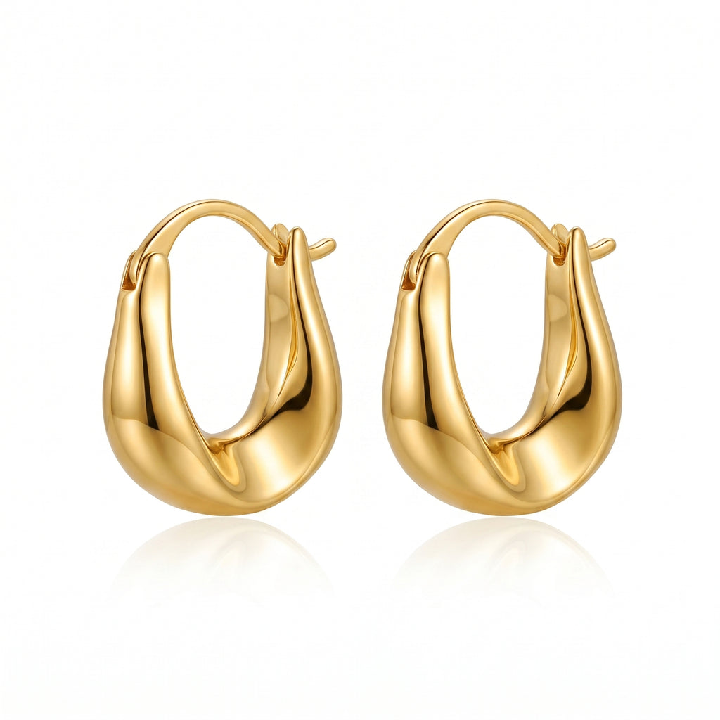 Asymmetric Open Hoop Earrings - Gold Geometric Irregular Hoops for Women - Trendy Party Statement Jewelry | AURUM WAVE