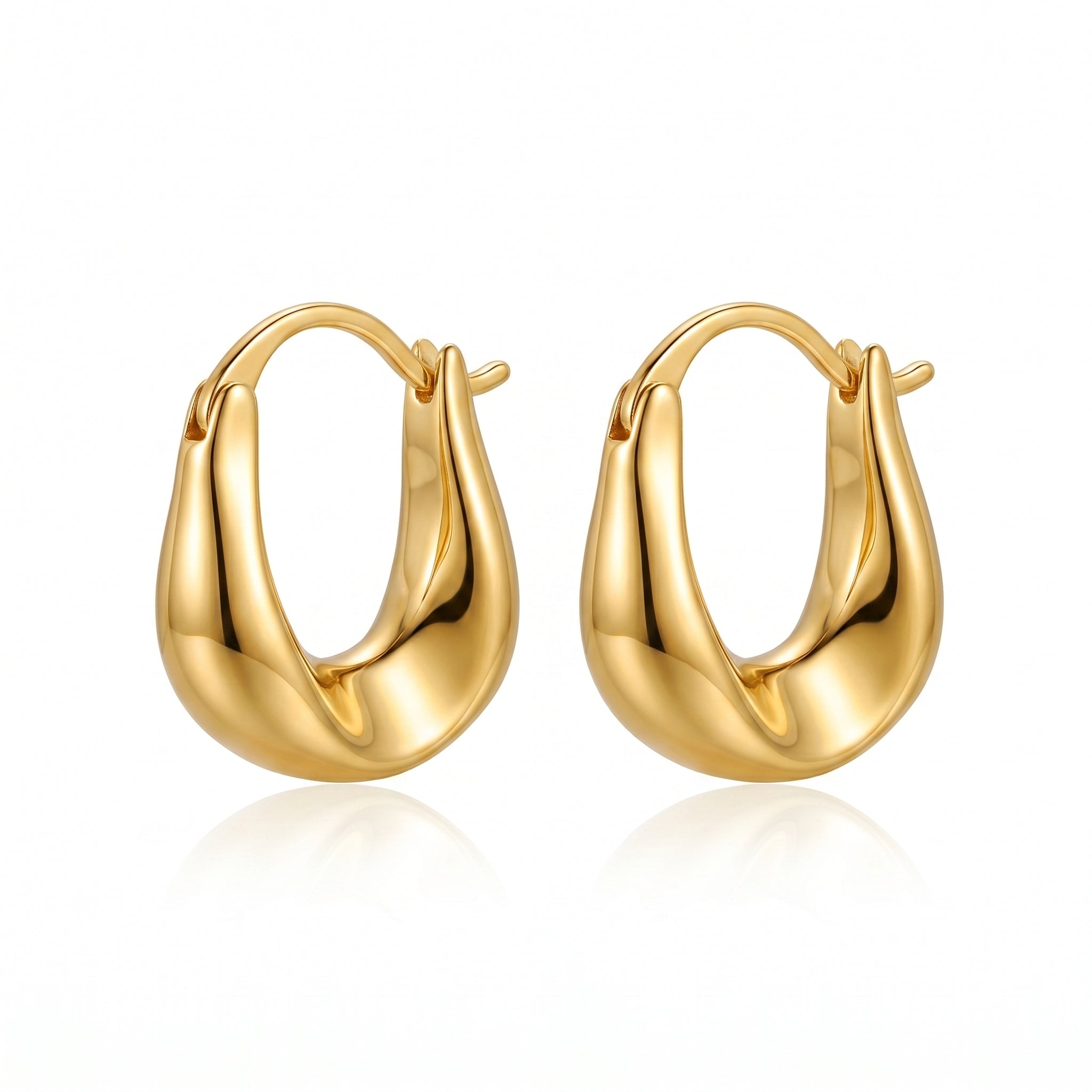 Asymmetric Open Hoop Earrings - Gold Geometric Irregular Hoops for Women - Trendy Party Statement Jewelry | AURUM WAVE