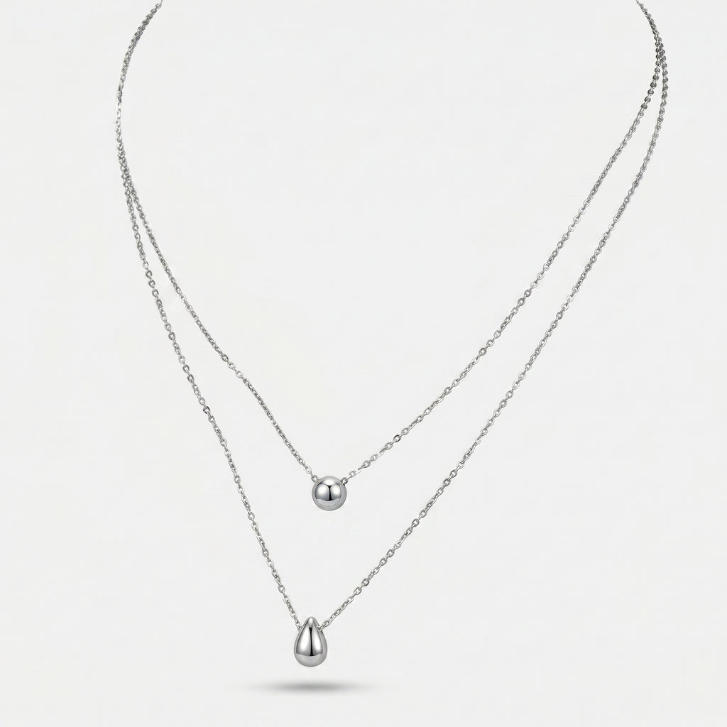 Double-Layer Round Pendant Necklace - Luxury Minimalist Chain for Women - Elegant Daily Work Jewelry | AURUM WAVE