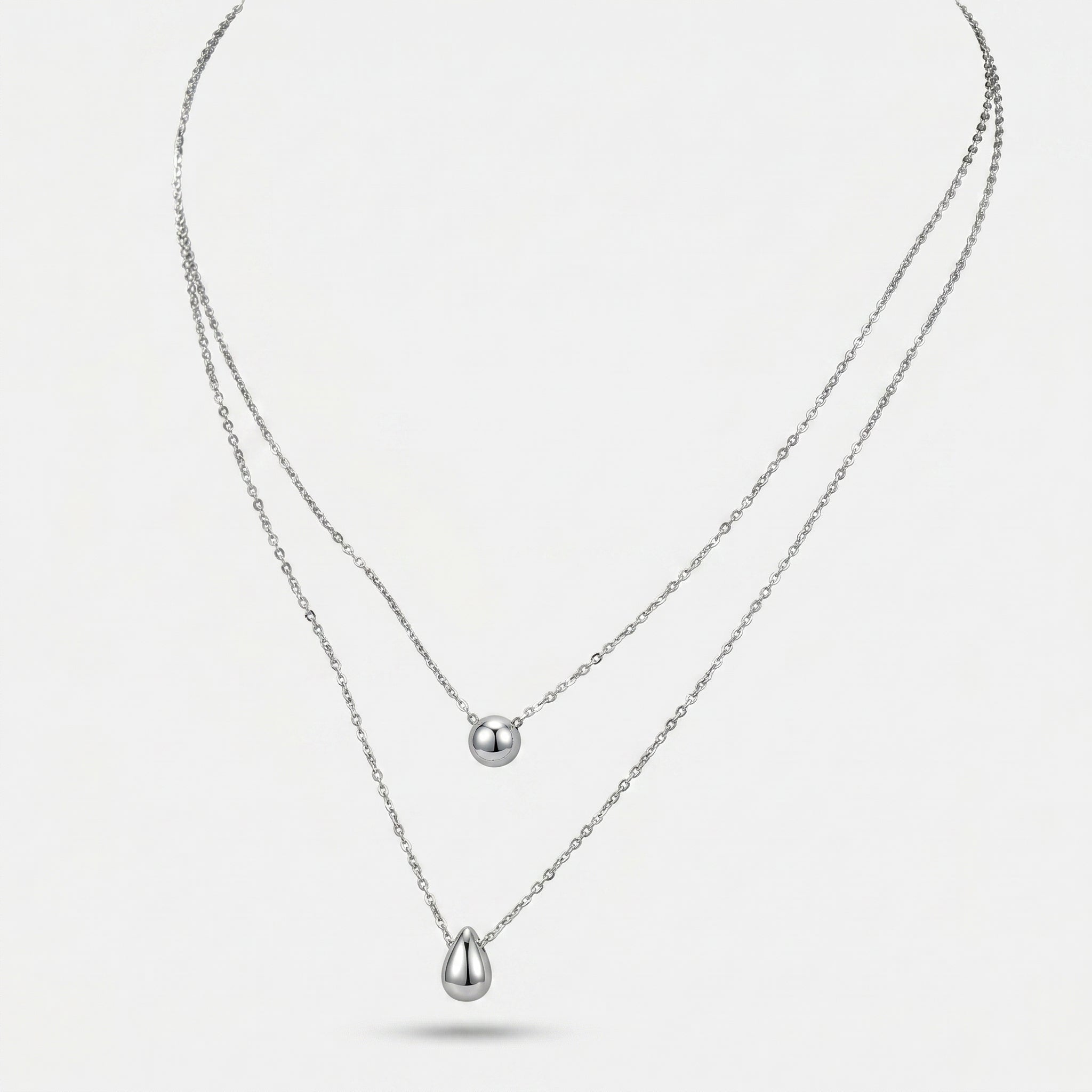 Double-Layer Round Pendant Necklace - Luxury Minimalist Chain for Women - Elegant Daily Work Jewelry | AURUM WAVE