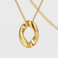 Organic Oval Ring Pendant - Minimalist Geometric Chain for Women - Unique Gift Jewelry | AURUM WAVE